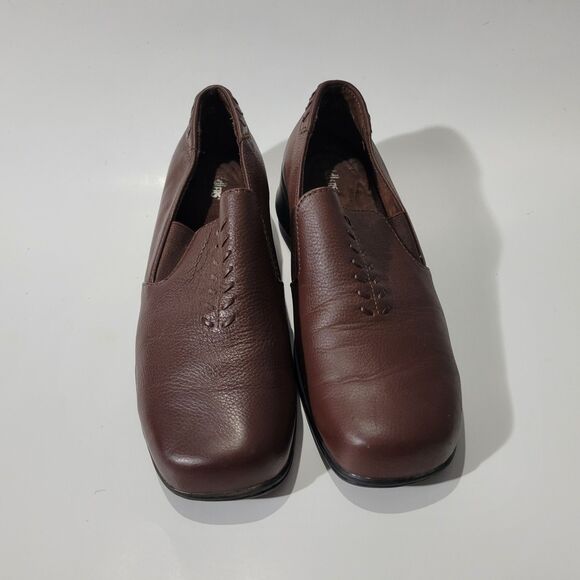 Cobbie Cuddlers Women 8.5 W Brown Leather Loafers Whip Stitch Dream Air Sole - Picture 2 of 10